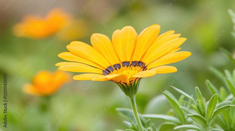 Vibrant Yellow Flower in Bloom Surrounded by Green Foliage Vibrant Yellow Flower in Bloom Surrounded by Green Foliage
