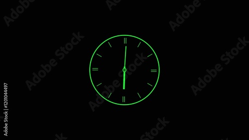 Wallpaper Mural clock icon animation on black background. analog clock timer circle animated. Torontodigital.ca