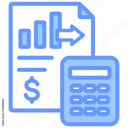 Financial Planning Blue Icon