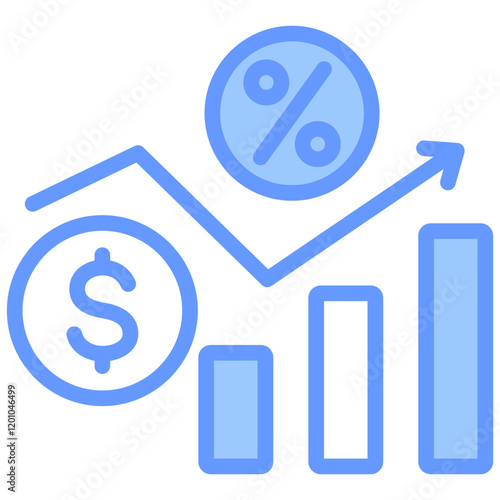 Interest Rate Blue Icon