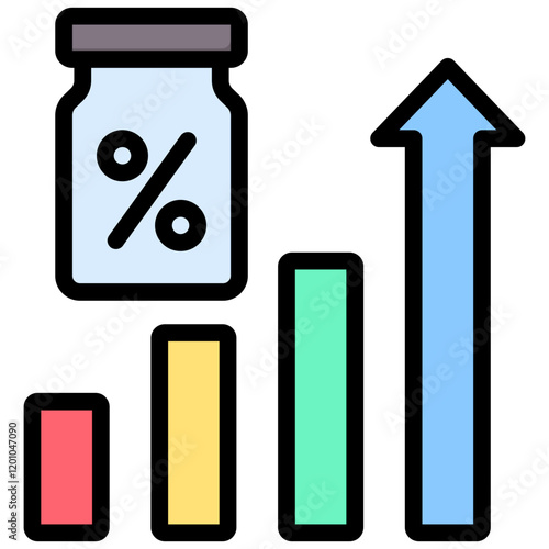 Compound Interest Outline Color Icon