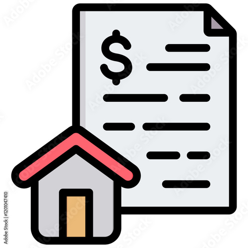 Mortgage Outline Color Icon