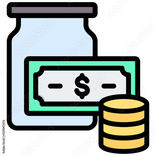 Cash Reserve Outline Color Icon