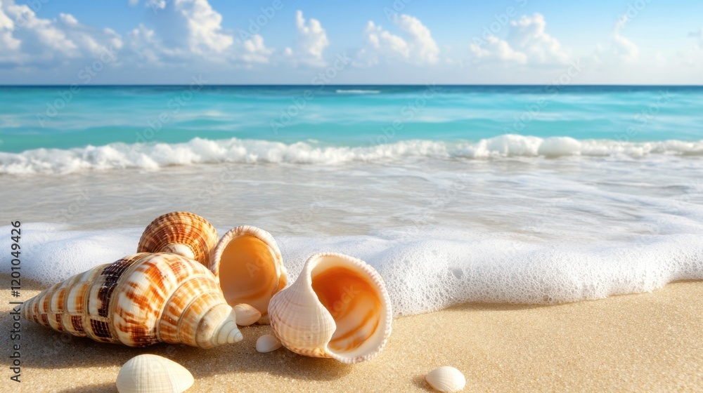 Close-up of waves gently lapping the shore at Karamitsi Beach, with seashells scattered along the sand. Close-up of waves gently lapping the shore at Karamitsi Beach, with seashells scattered along the sand.