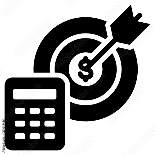 Financial Goal Glyph Icon