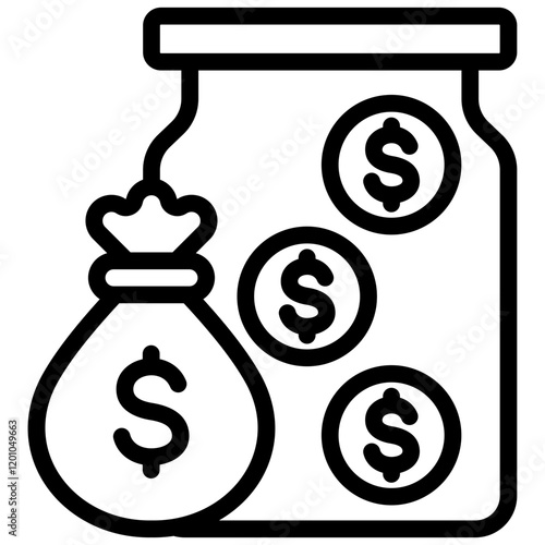 Saving Outline Icon
