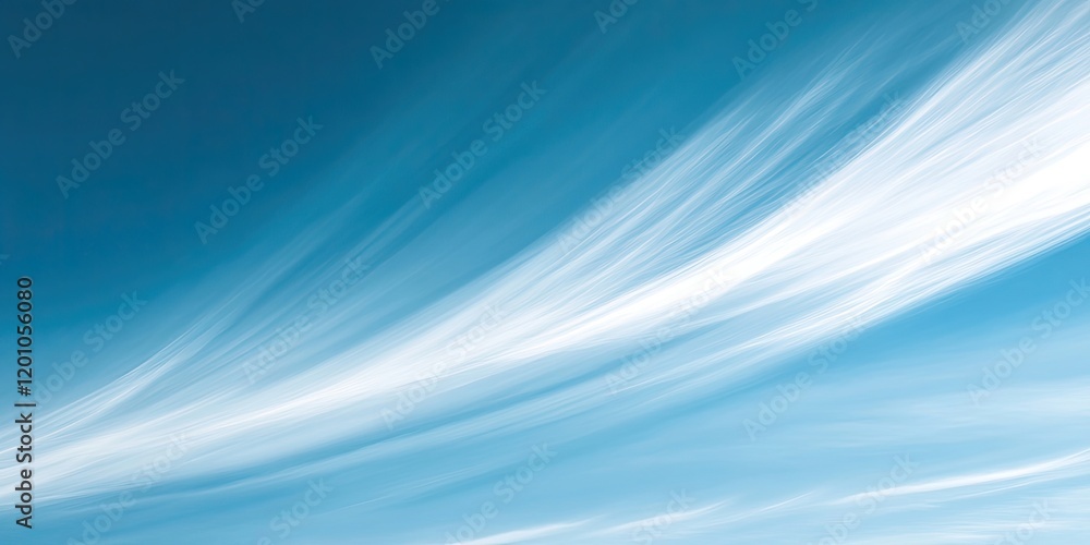 Soft white cloud streaks gracefully span a vibrant blue sky, creating a tranquil and serene atmosphere with gentle gradients of color. Soft white cloud streaks gracefully span a vibrant blue sky, creating a tranquil and serene atmosphere with gentle gradients of color.