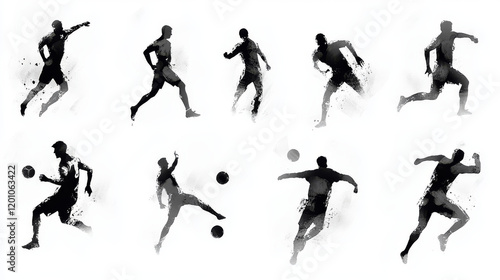 Wallpaper Mural Set of sporting sketch line drawing icons depicting men in action in a wide variety of sports in black and white Torontodigital.ca