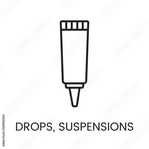 An icon of a tube applicator in vector, symbolizing spot-on medication or topical treatment, with an editable stroke