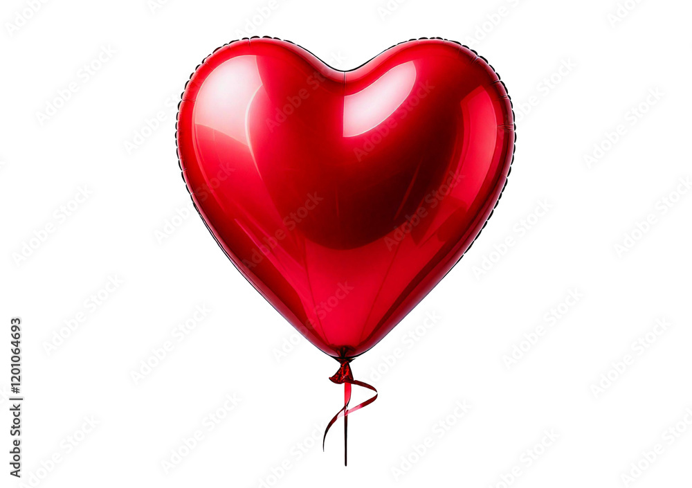 Red heart shape balloon isolated on transparent or white background Red heart shape balloon isolated on transparent or white background
