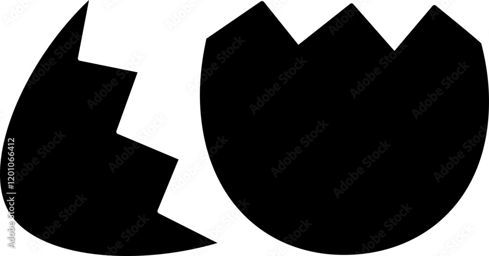 egg cracked in half silhouette.
Hatched Egg.
Broken Egg shell Isolated.
Transparent Background. egg cracked in half silhouette.
Hatched Egg.
Broken Egg shell Isolated.
Transparent Background.