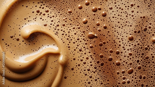 Abstract texture of cappuccino coffee foam photo