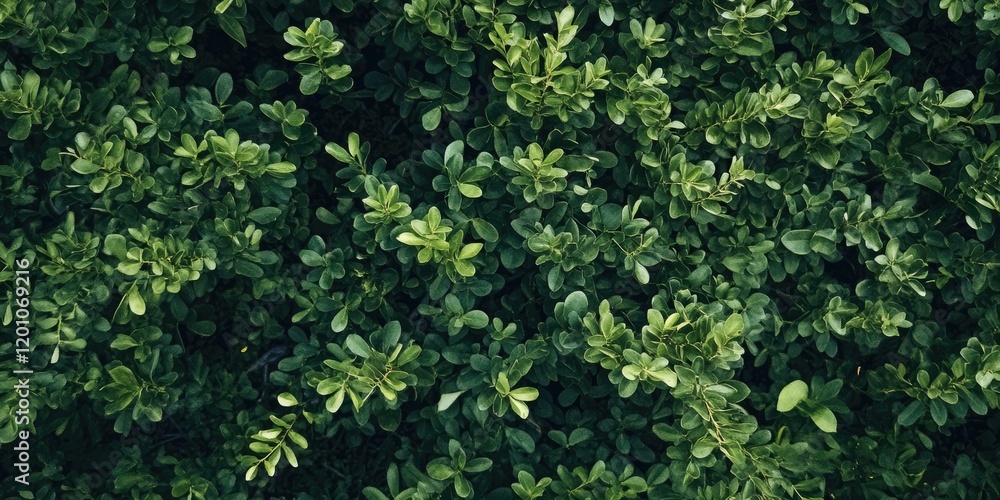 Lush green bush texture featuring various shades of green leaves densely packed in a top-down aerial view with natural sunlight highlights. Lush green bush texture featuring various shades of green leaves densely packed in a top-down aerial view with natural sunlight highlights.