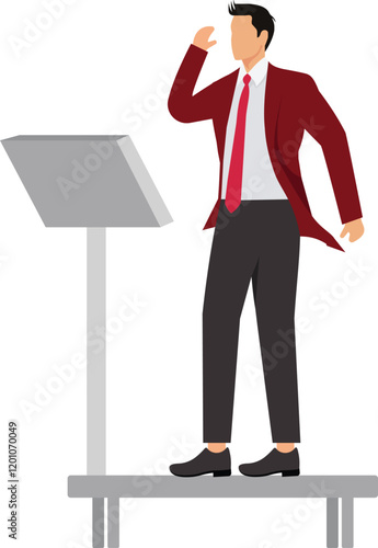 Obesity, overweight or unhealthy lifestyle cause gaining weight, belly disease, diabetes or nutrition problem concept, fatty man weighing on weight scale