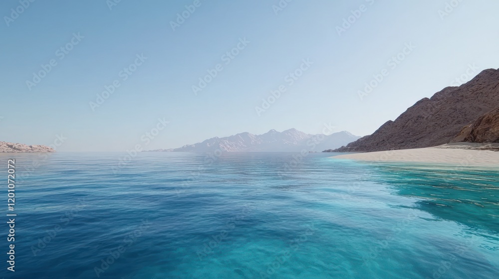 Naklejka premium Serene Ocean Coastline