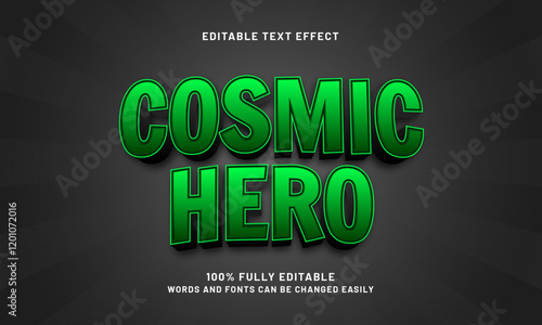 cosmic hero editable text effect with a star dream and epic theme