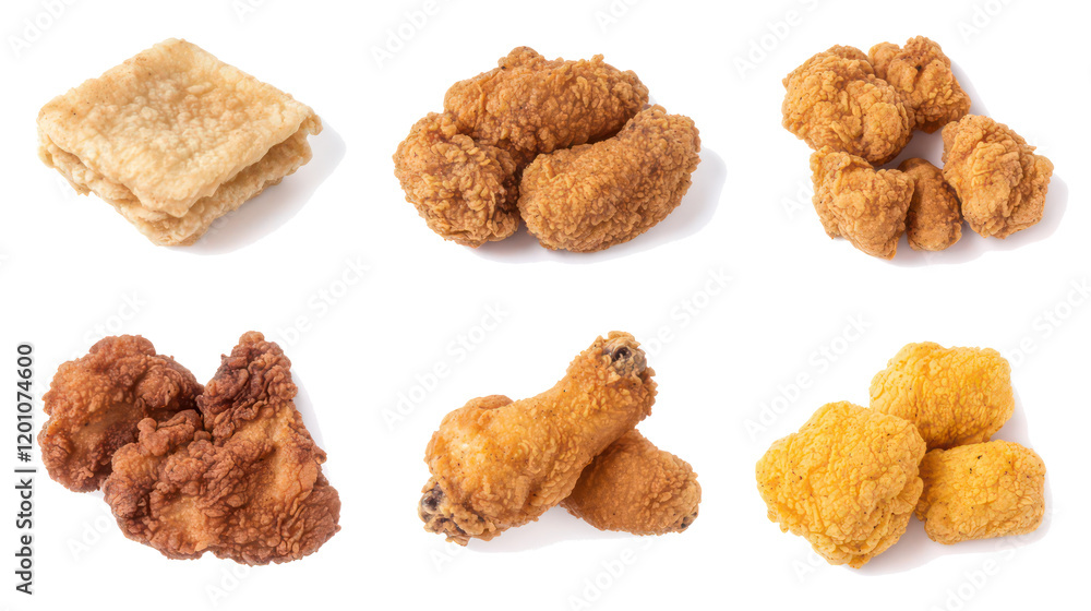 Crispy Chicken Wings and Snacks on White Generative AI Crispy Chicken Wings and Snacks on White Generative AI