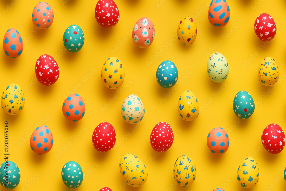 Easter eggs background greeting card repeating tiles seamless pattern
