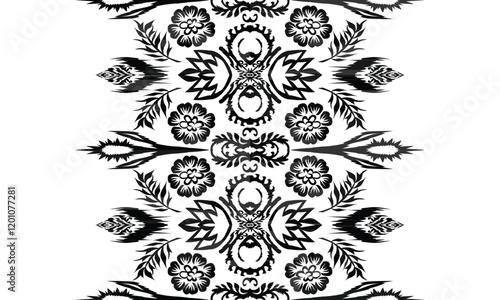 Geometric ethnic flower pattern for background,fabric,wrapping,clothing,wallpaper,Batik,carpet,embroidery style.