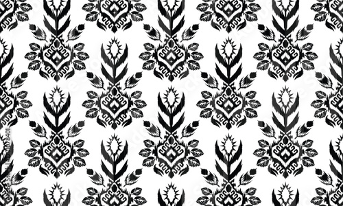 Geometric ethnic flower pattern for background,fabric,wrapping,clothing,wallpaper,Batik,carpet,embroidery style.