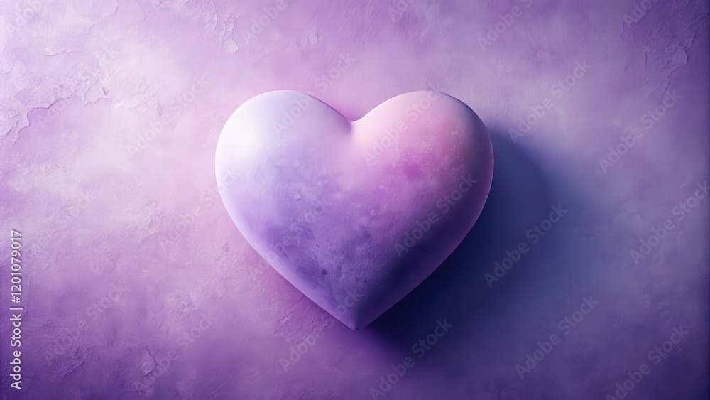 Fototapeta premium A Lavender Heart on a Textured Background, Symbol of Love and Affection