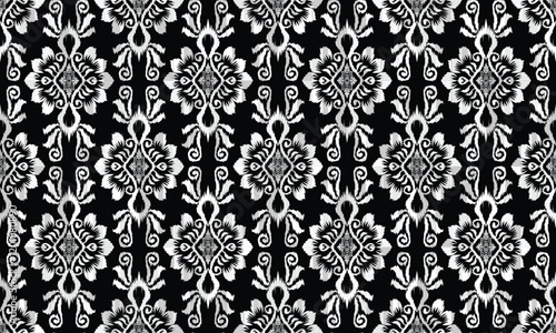 Geometric ethnic flower pattern for background,fabric,wrapping,clothing,wallpaper,Batik,carpet,embroidery style.