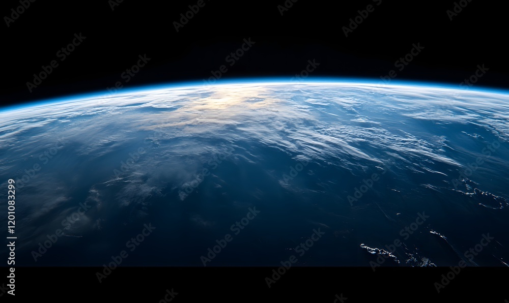 Fototapeta premium Earthrise space view sunrise, clouds, atmosphere, planet