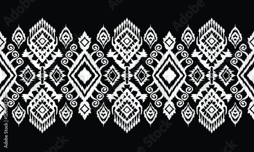 Geometric ethnic flower pattern for background,fabric,wrapping,clothing,wallpaper,Batik,carpet,embroidery style.