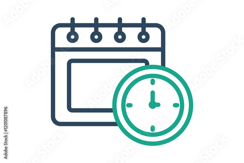 Schedule icon. line icon style. icon related to time and date. time elements vector illustration