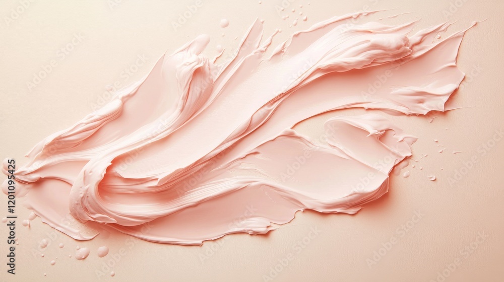 63.A detailed arrangement of cosmetic cream textures, including smooth swirls, thick dollops, and delicate strokes, placed on a calming pastel beige backdrop with soft lighting. 63.A detailed arrangement of cosmetic cream textures, including smooth swirls, thick dollops, and delicate strokes, placed on a calming pastel beige backdrop with soft lighting.