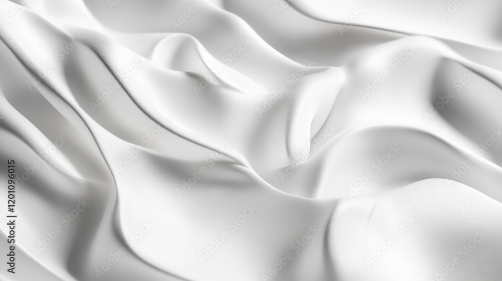 Obraz premium 21.A detailed close-up of skincare cream texture with intricate peaks and soft curves, displayed against a glossy white backdrop for a modern aesthetic.