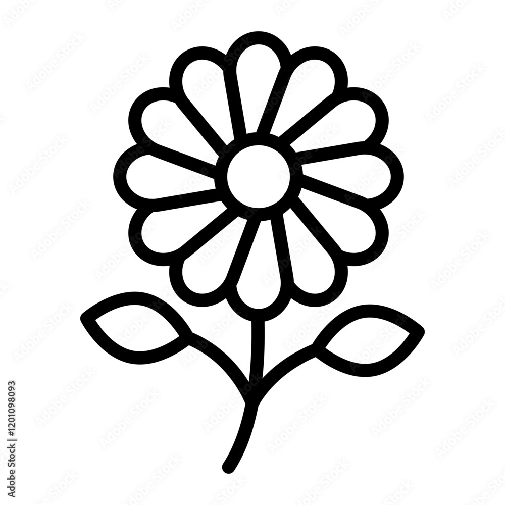 Daisy Vector Line Icon Design Daisy Vector Line Icon Design