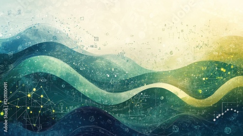 Abstract Waves of Mathematical Equations and Symbols