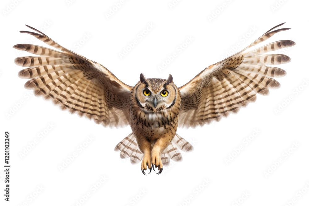 Obraz premium owl flying isolated on white.