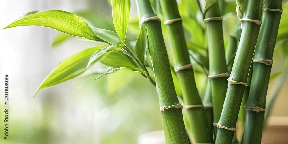 Lush green lucky bamboo stalks with vibrant leaves positioned elegantly, showcasing natural beauty and tranquility in a softly lit background. Lush green lucky bamboo stalks with vibrant leaves positioned elegantly, showcasing natural beauty and tranquility in a softly lit background.