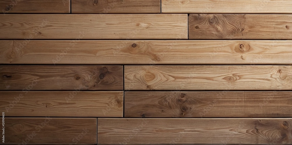 Naklejka premium Old Wood Texture Background. Top View Wooden Plank Panel. Parallel Horizontal Lines