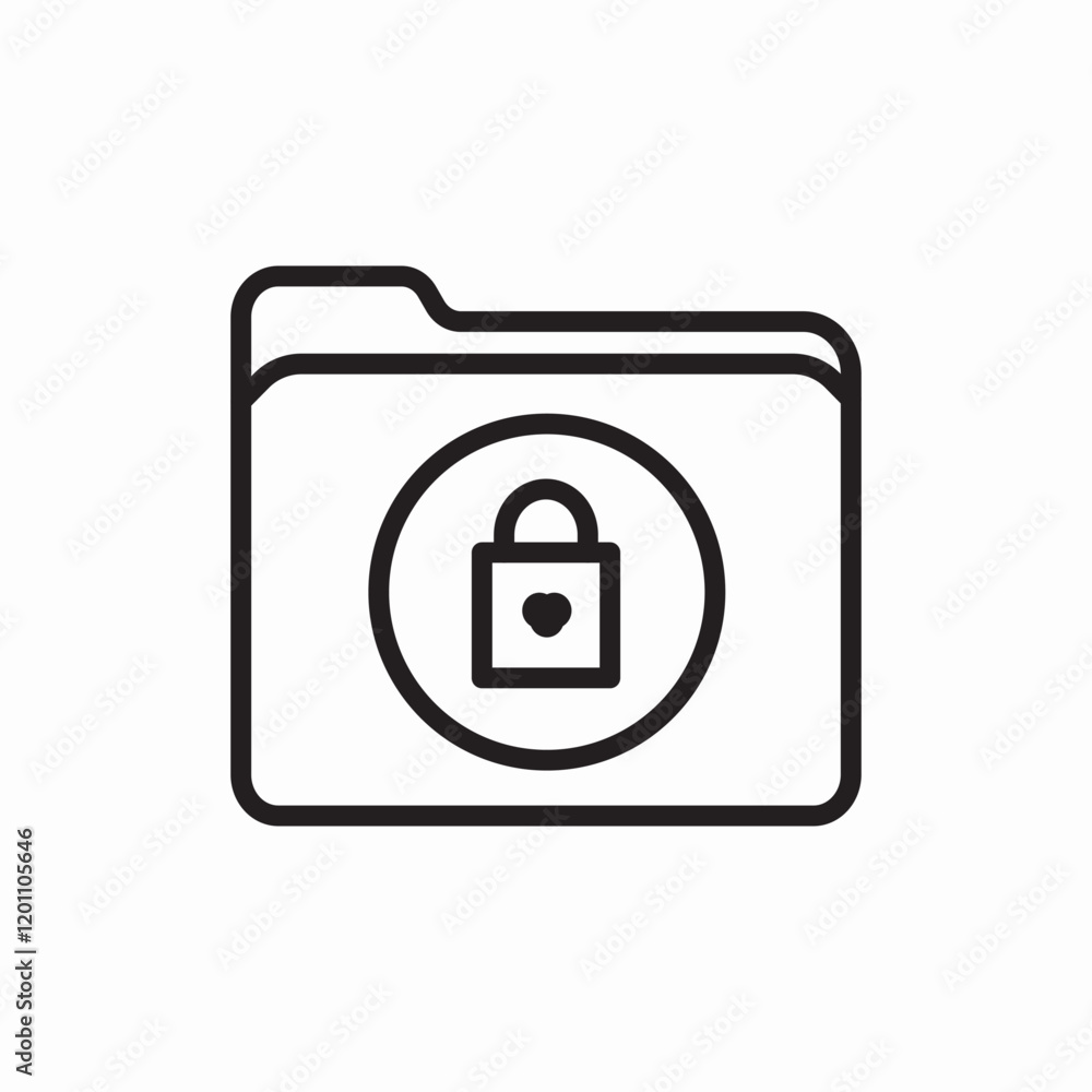Folder security protection lock icon vector sign
Folder security protection lock icon vector sign