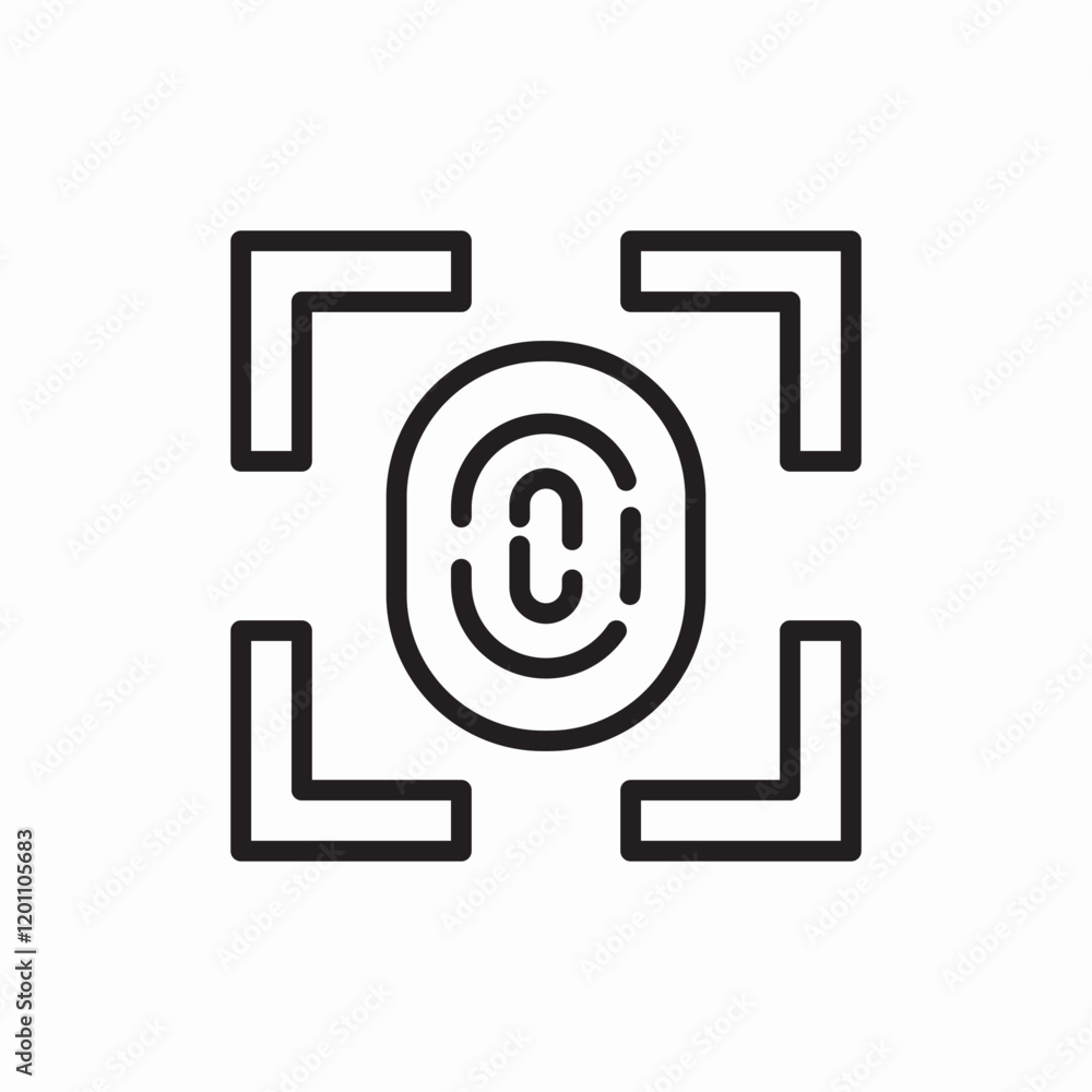 Face recognition security system icon vector sign Face recognition security system icon vector sign