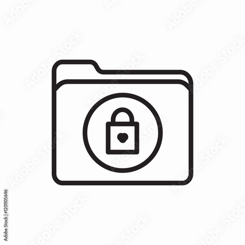 Folder security protection lock icon vector sign
