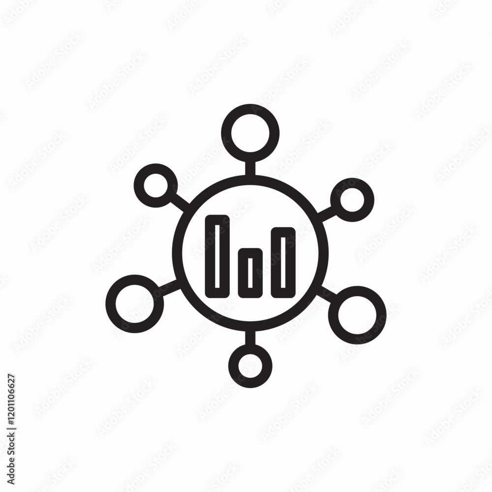 Data analytics business chart icon vector sign Data analytics business chart icon vector sign