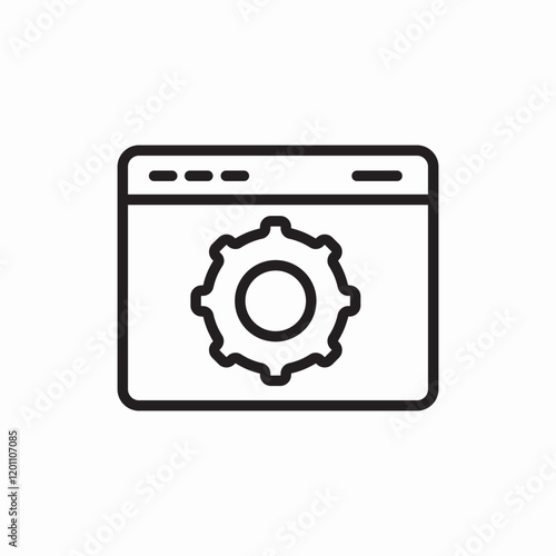web browser Settings gear configuration tools icon vector sign