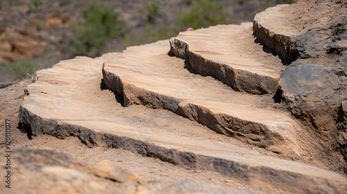 Dinosaur tracks imprinted in the mud.
 photo