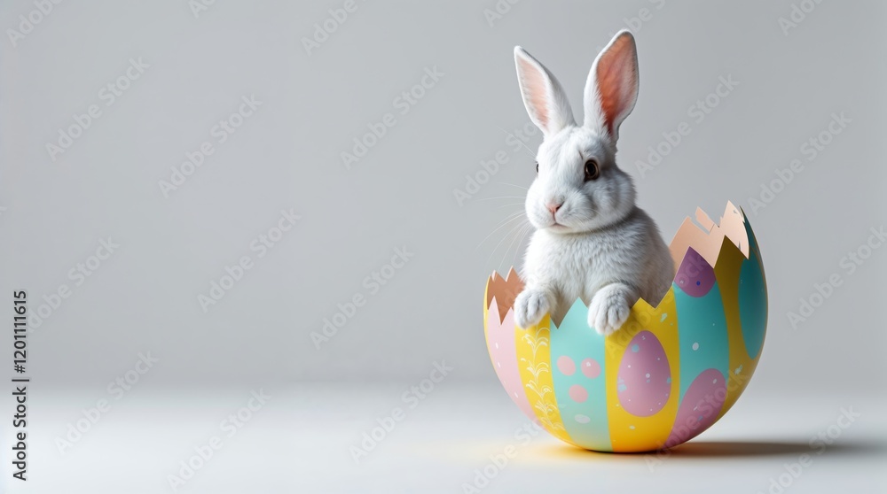 Obraz premium easter day egg with rabbit background
