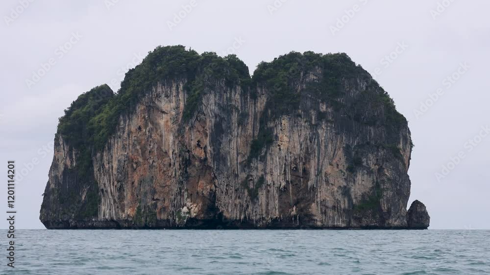 Tour Boat Near Rock Island in Krabi Tour Boat Near Rock Island in Krabi