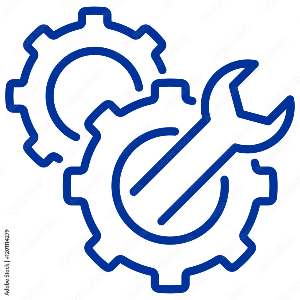 Setting and Mobile Banking Mixed Blue Icon Setting and Mobile Banking Mixed Blue Icon