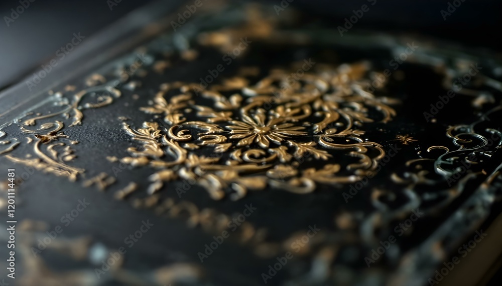 Close-up of embossed book patterns Close-up of embossed book patterns