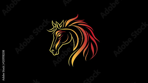Wallpaper Mural Racing horse stallion logo in tribal style for tattoo design. Vector version also available in gallery Torontodigital.ca