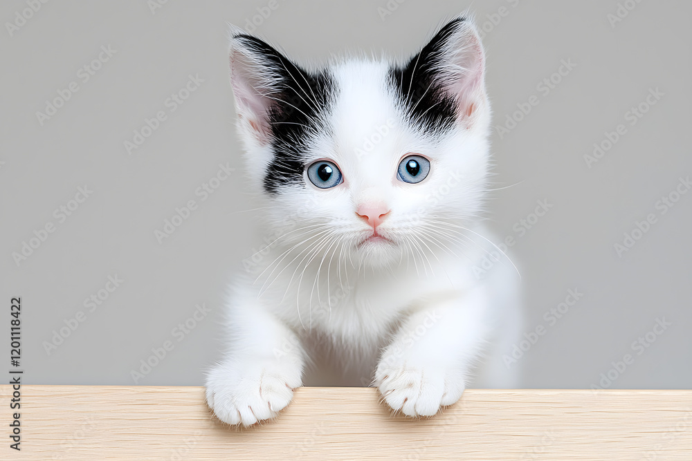 Cute fluffy white kitten isolated on background Cute fluffy white kitten isolated on background