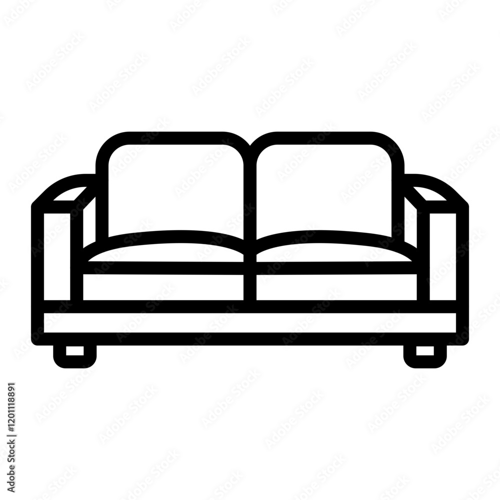 Loveseat Vector Line Icon Design