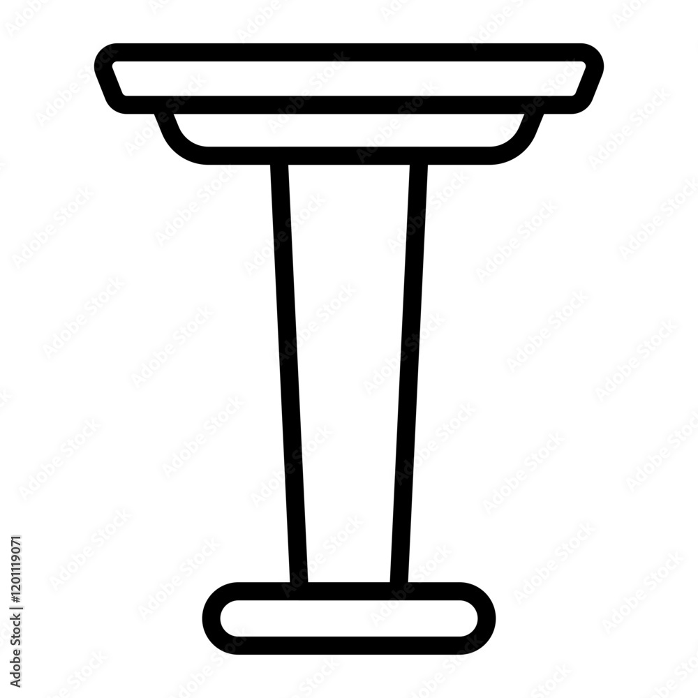 Standing Desk Vector Line Icon Design Standing Desk Vector Line Icon Design